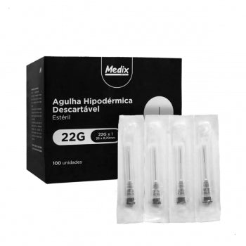 Agulha Descartavel 25X0 70 22 G 1 100 Un Medix 1802 1