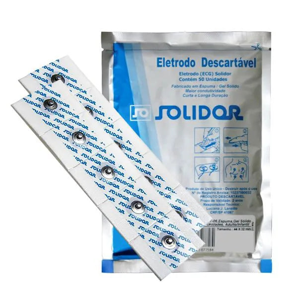 eletrodo descartável ecg 44x32mm com 50 un